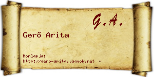 Gerő Arita névjegykártya